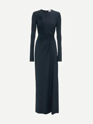 Ruched Detail Gown in Midnight