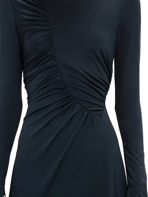 Ruched Detail Gown in Midnight