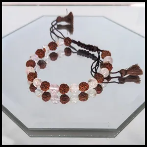 Rudraksha and Clear Quartz Bracelet