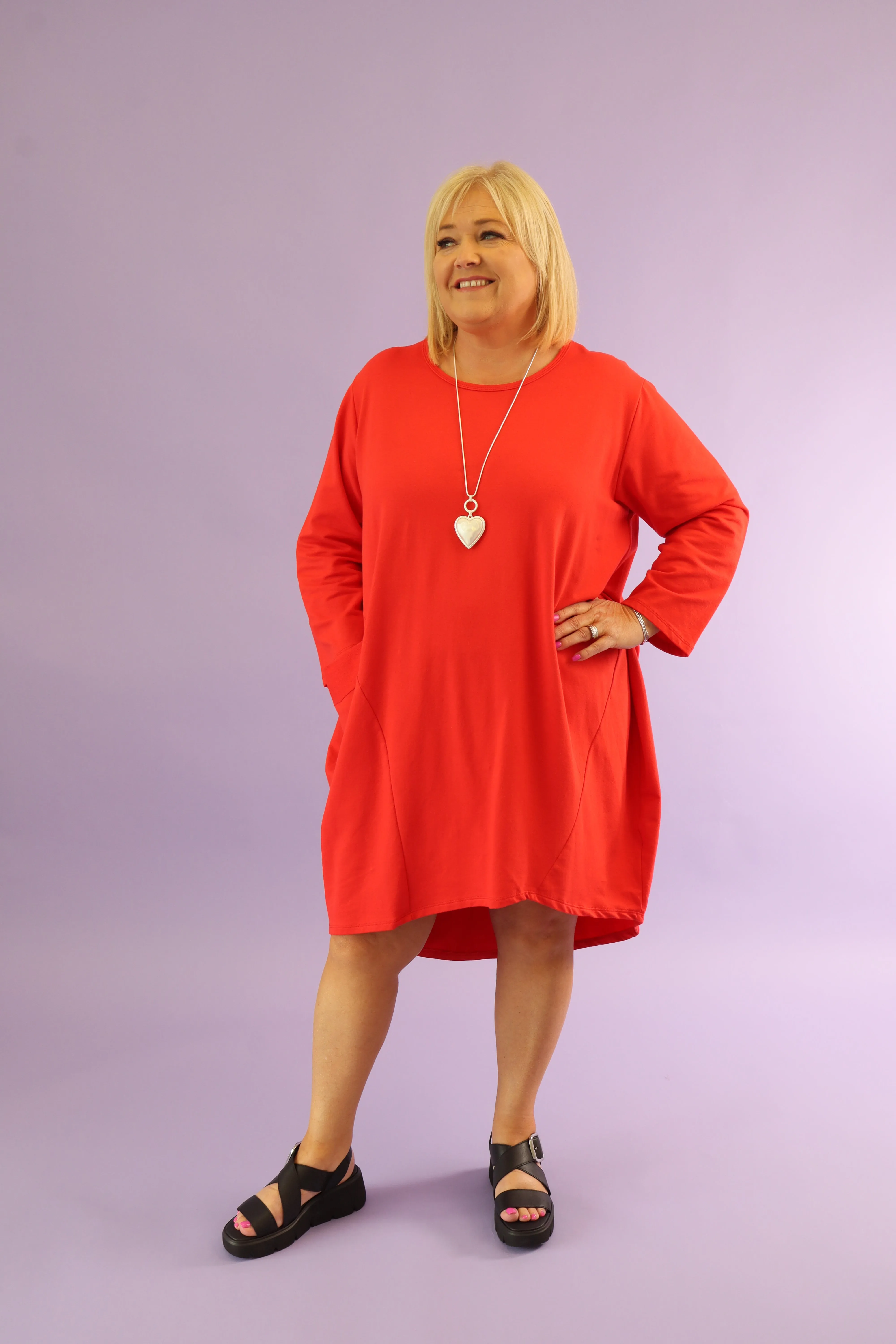 Rue Cotton Bubble Dress in Red