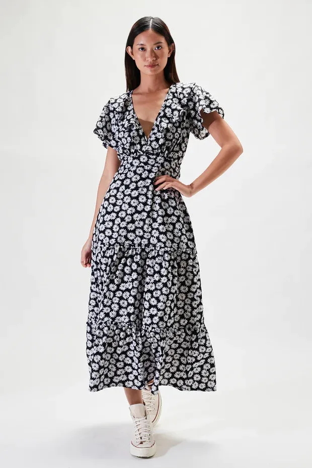 Rue Stiic Lucille Maxi Dress in Black Dahlia Floral - Final Sale