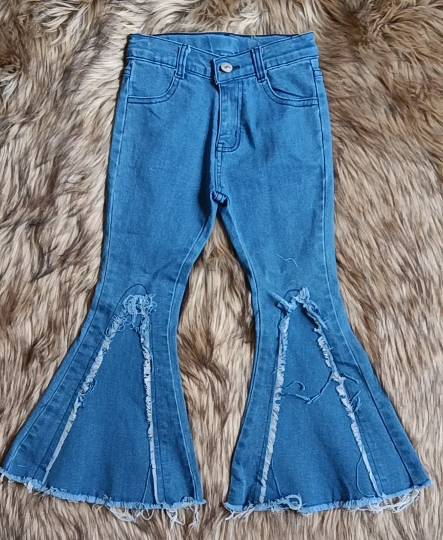 ruffle denim pants jeans