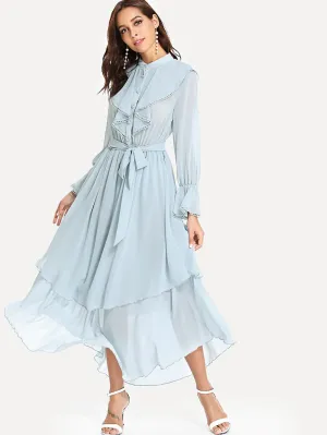 Ruffle Detail Flowy Dress