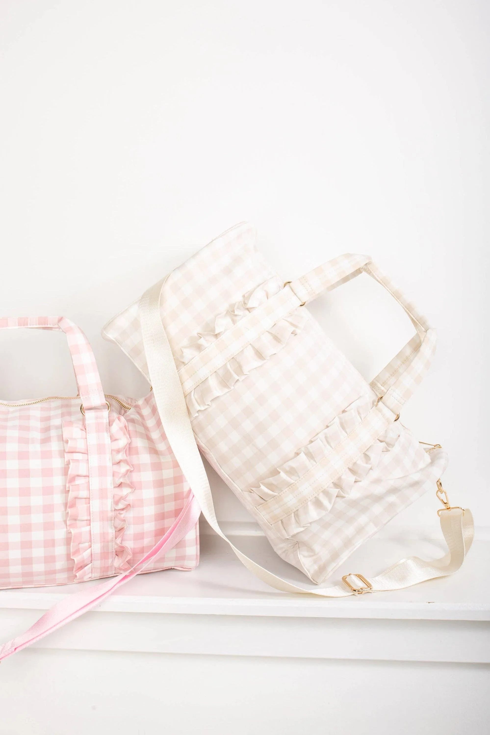 Ruffle Travel Bag   Pouch Set