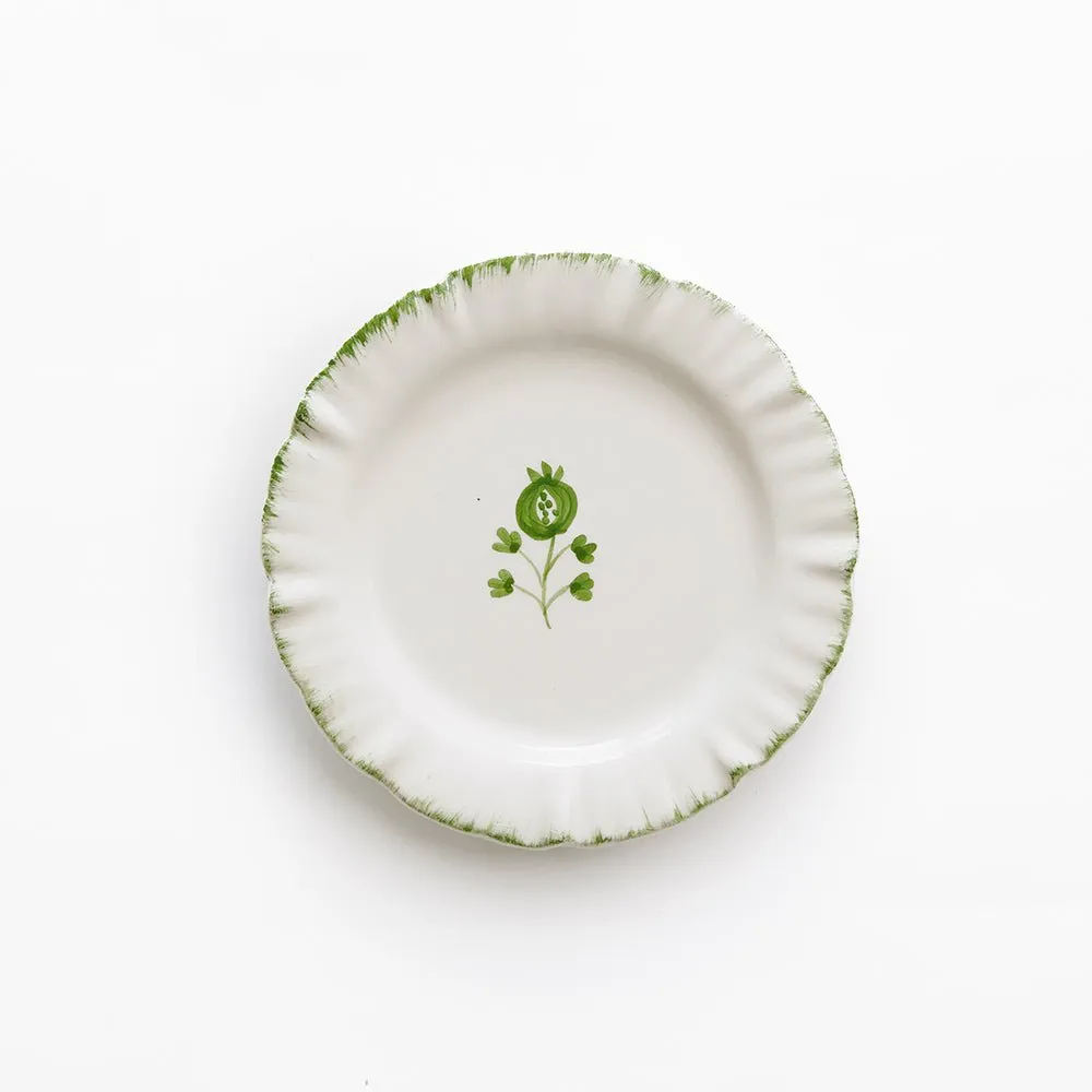 Ruffled Green Appetizer Plate | Set of 4