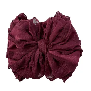 Ruffled Headband-Maroon