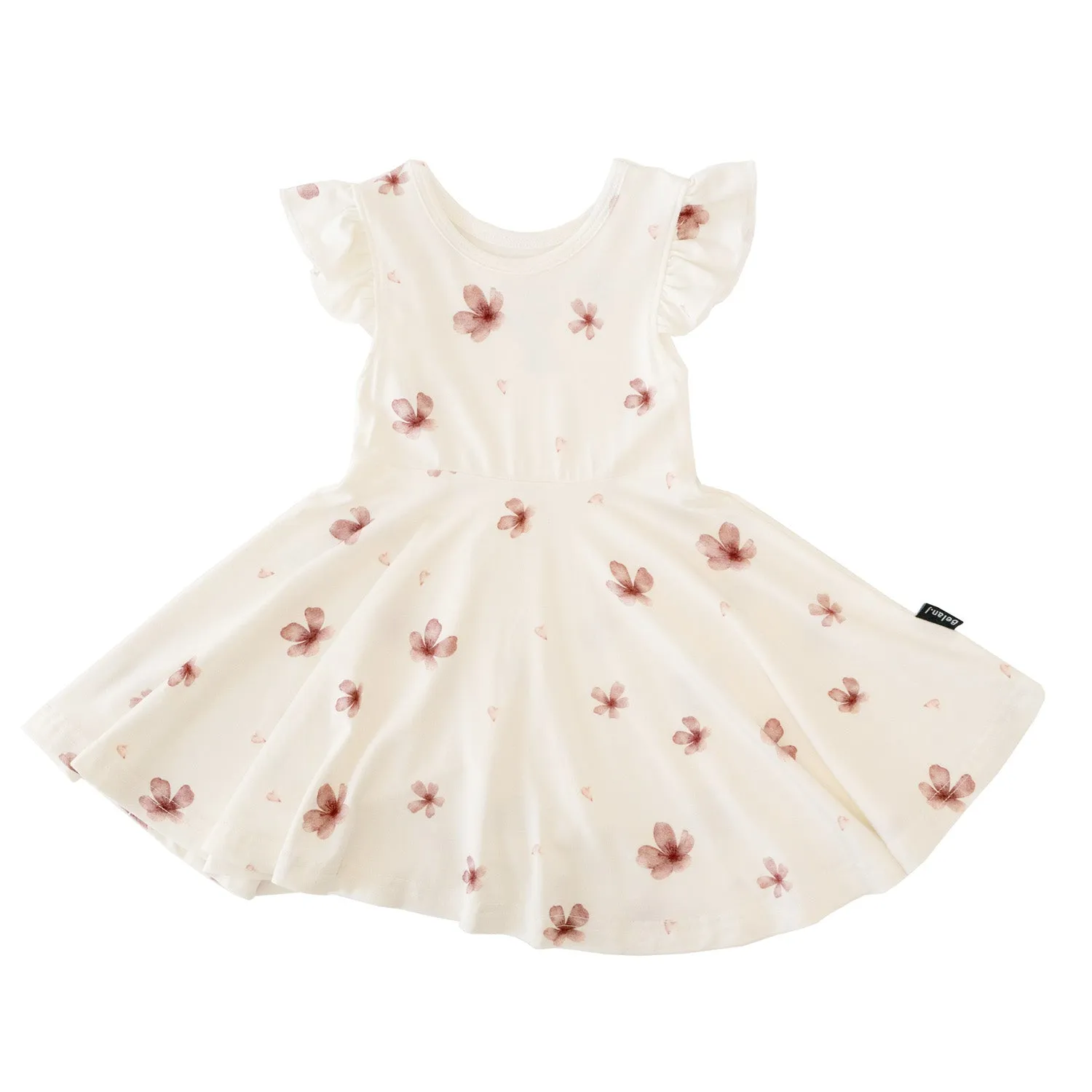 Ruffled Sleeves Twirl Dress - Petals