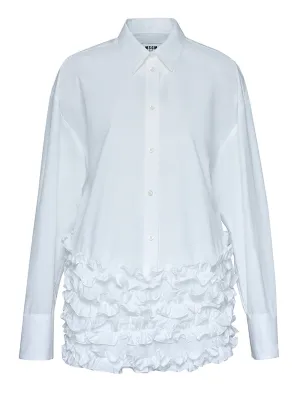 Ruffles Hem Long Sleeves Shirt