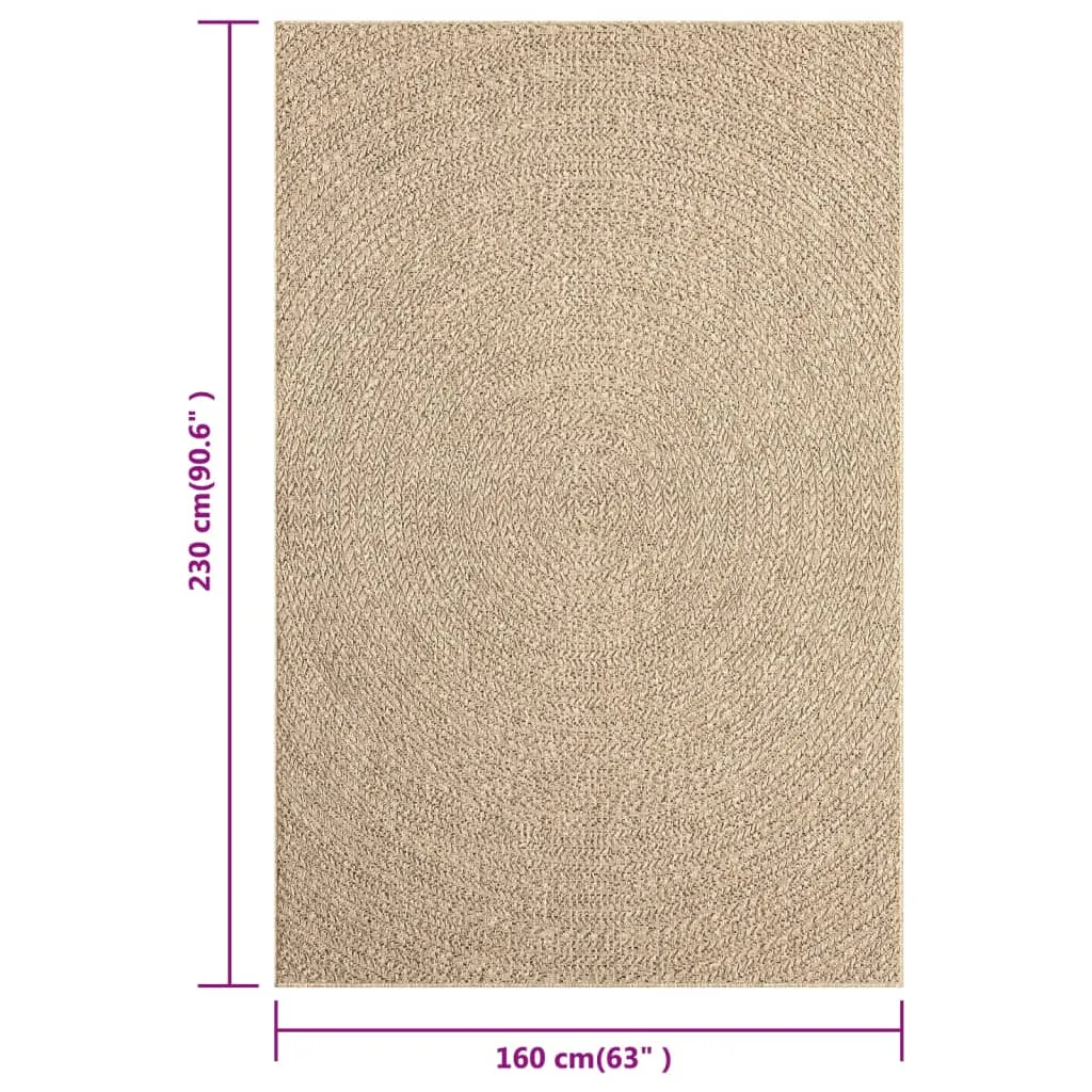 Rug 160x230 cm Jute Look Indoor and Outdoor