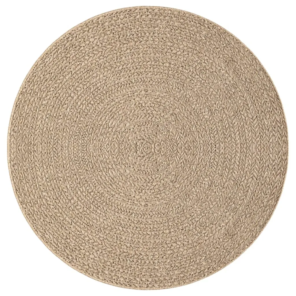 Rug ZIZUR Ø 200 cm Jute Look Indoor and Outdoor