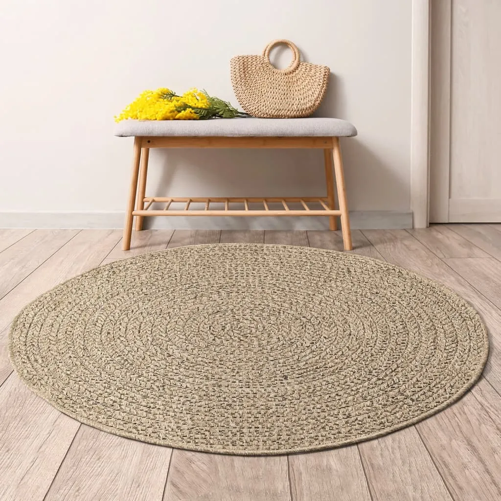 Rug ZIZUR Ø 200 cm Jute Look Indoor and Outdoor