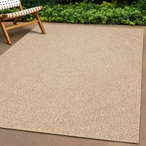 Rug ZIZUR 240x240 cm Jute Look Indoor and Outdoor