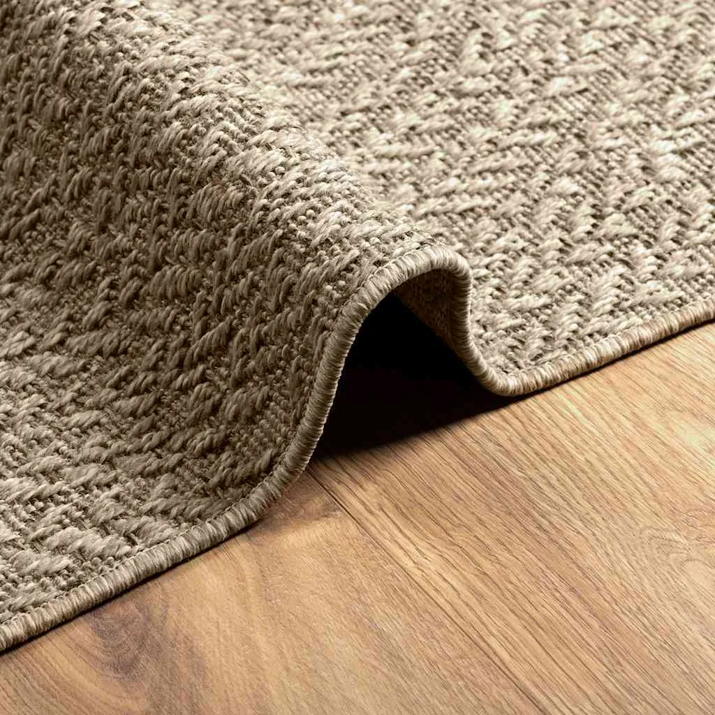 Rug ZIZUR Beige 80x250 cm Jute Look Indoor and Outdoor