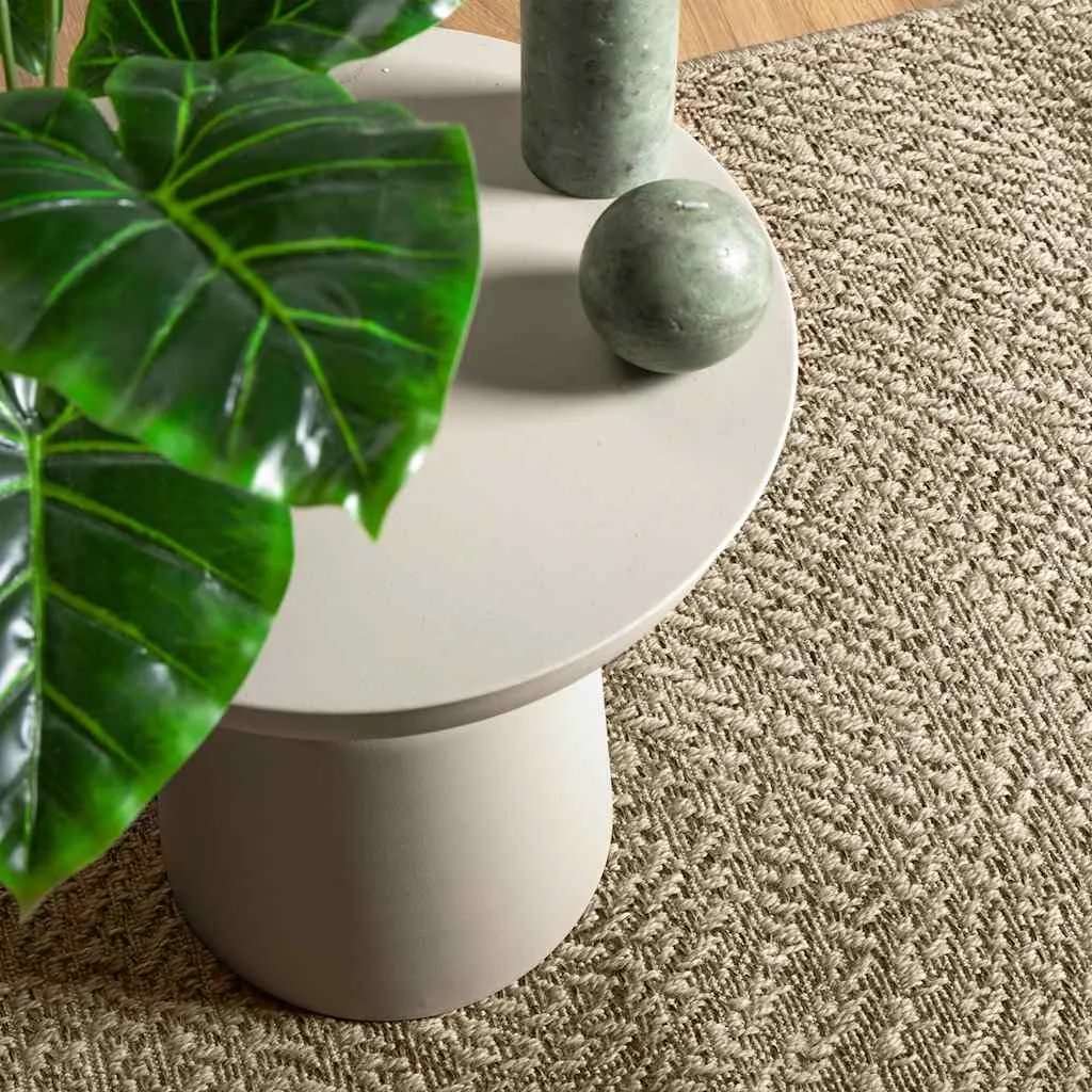 Rug ZIZUR Beige 80x250 cm Jute Look Indoor and Outdoor