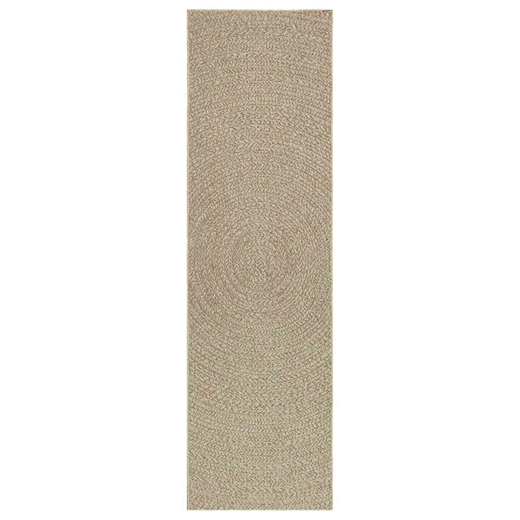 Rug ZIZUR Beige 80x250 cm Jute Look Indoor and Outdoor