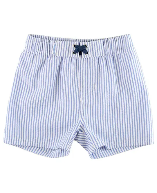 RuggedButts Blue Seersucker Swim Trunks