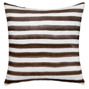 Rumi Striped Chocolate Linen Cushion - 50X50cm