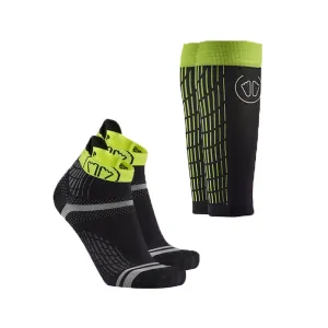 Run Feel socks   Ultralight Run Calf sleeves black/yellow