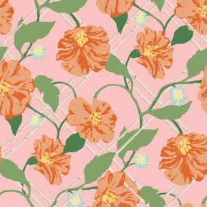 Runaway Bay Candyfloss Pink Outdoor Fabric by the Yard