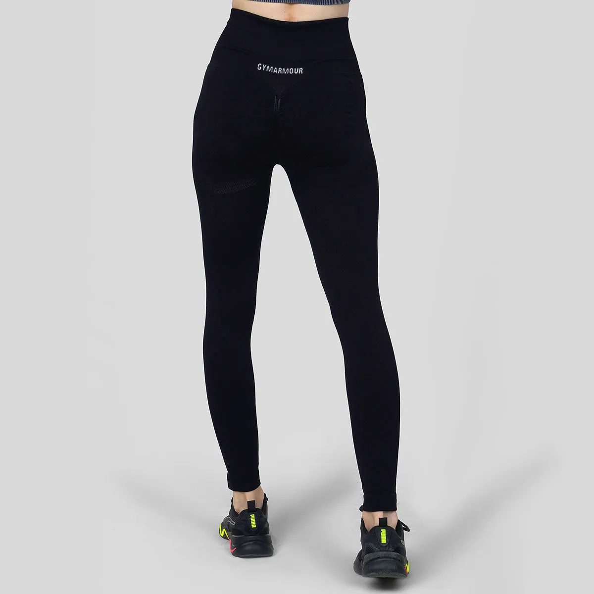 Runched Seamless Leggings (Black)