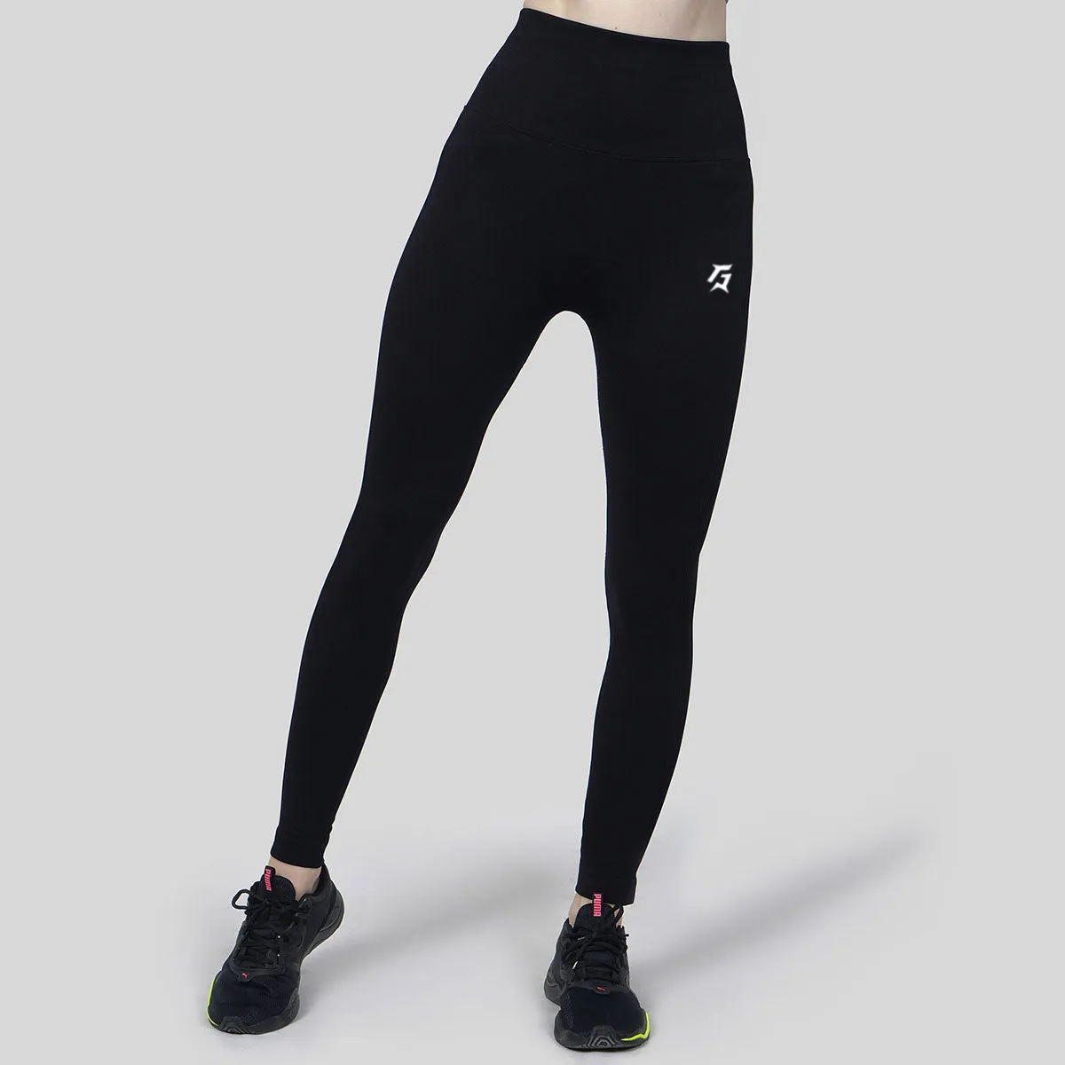 Runched Seamless Leggings (Black)