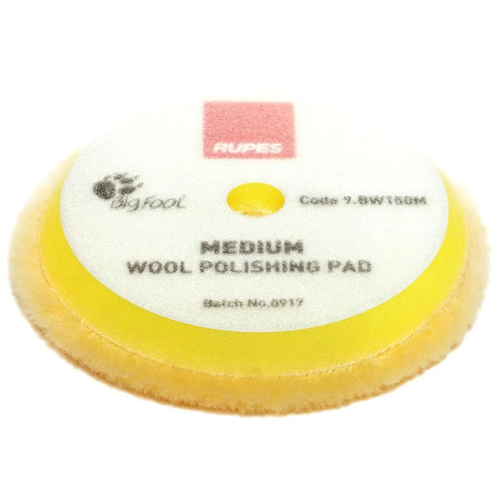 Rupes Bigfoot 130mm / 145mm Medium Wool Yellow Polishing Pad 9.BW150M x 5 Pack