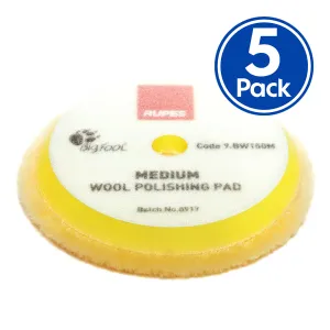 Rupes Bigfoot 130mm / 145mm Medium Wool Yellow Polishing Pad 9.BW150M x 5 Pack