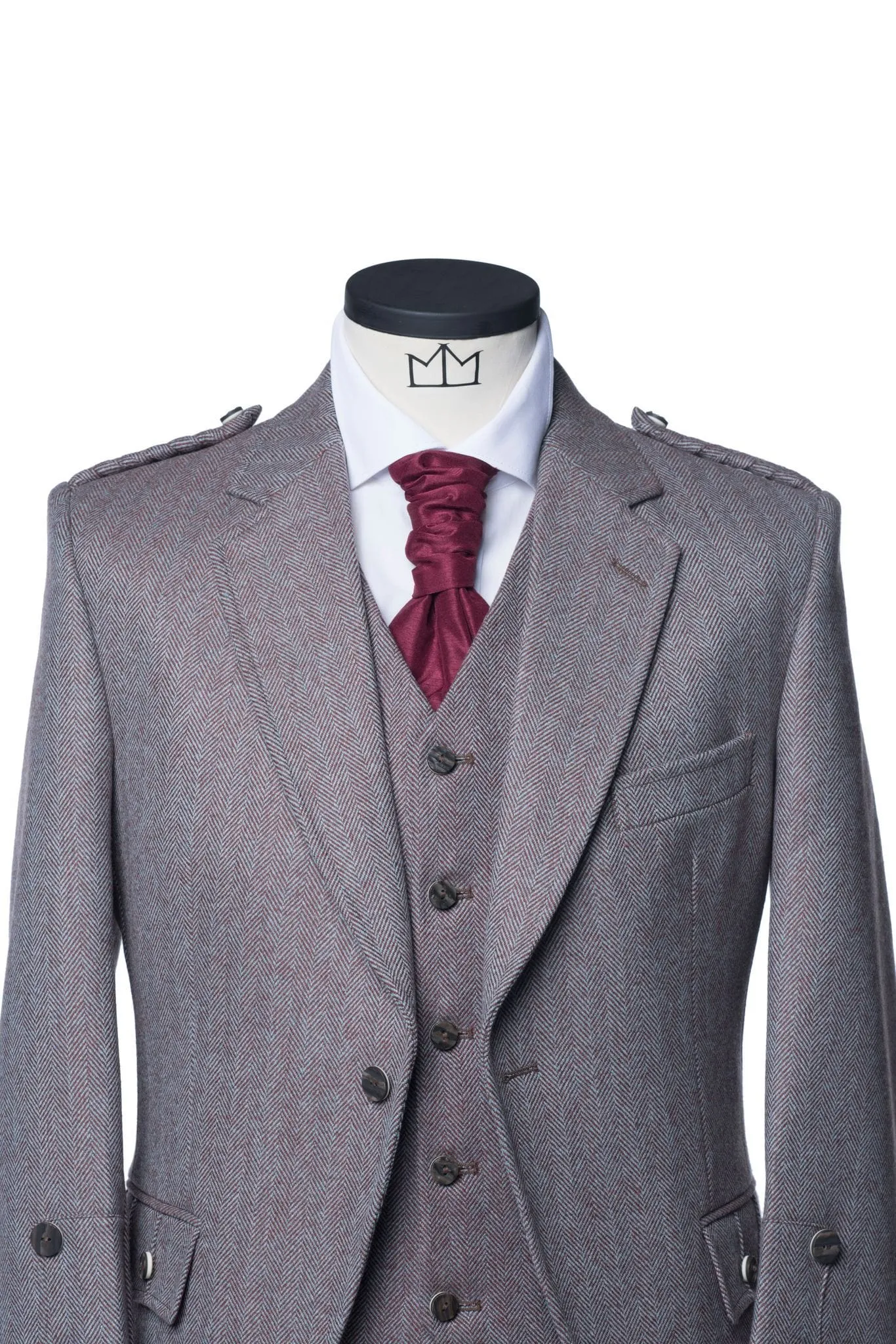 Russet Red Tweed Kilt Jacket and Waistcoat