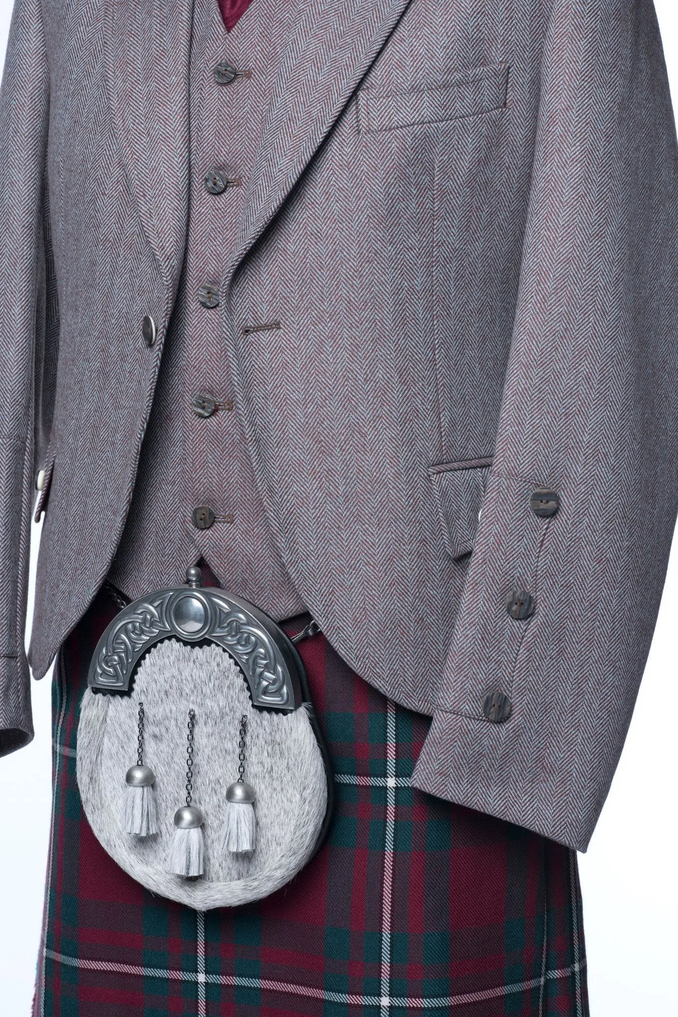 Russet Red Tweed Kilt Jacket and Waistcoat