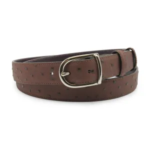 Russett Narrow Mock Ostrich Quill Belt