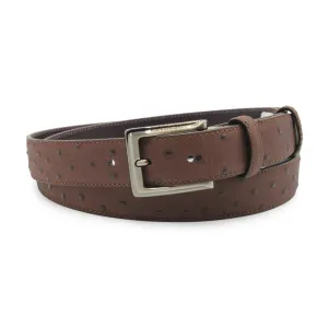 Russett Narrow Mock Ostrich Quill Prong Belt