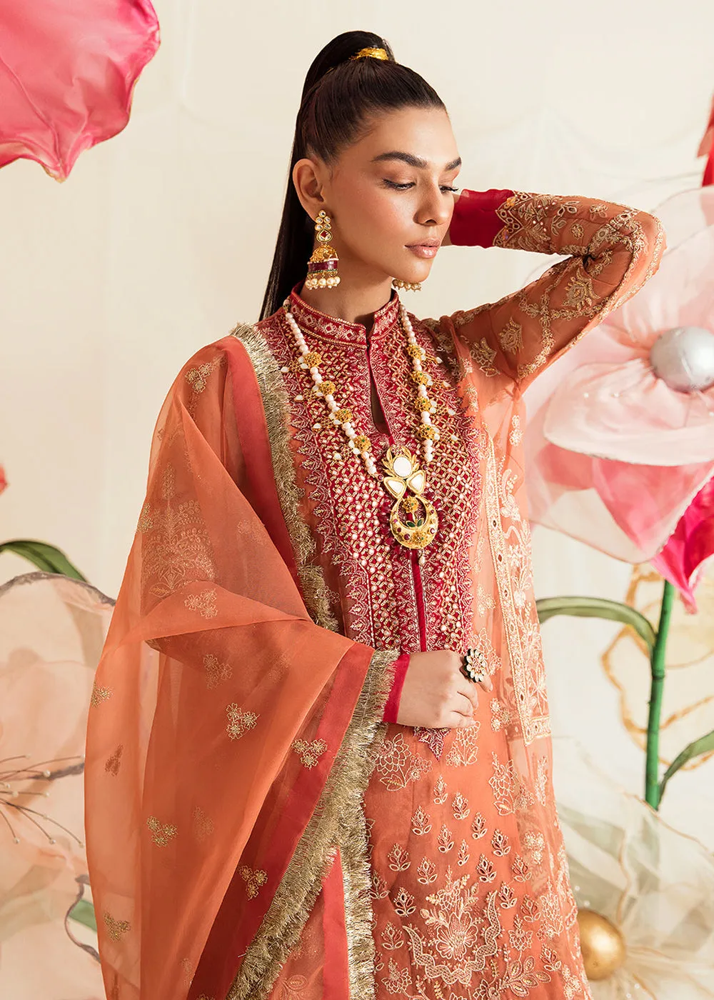 Rust Pakistani Palazzo Suit | Ayzel | Fleur De Lis Formals’23 | Irisa