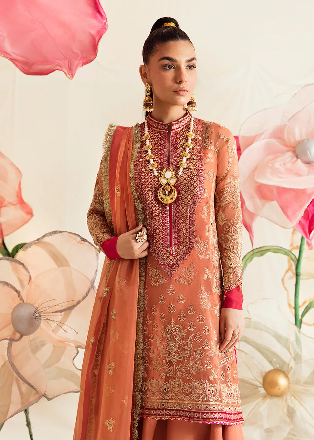 Rust Pakistani Palazzo Suit | Ayzel | Fleur De Lis Formals’23 | Irisa