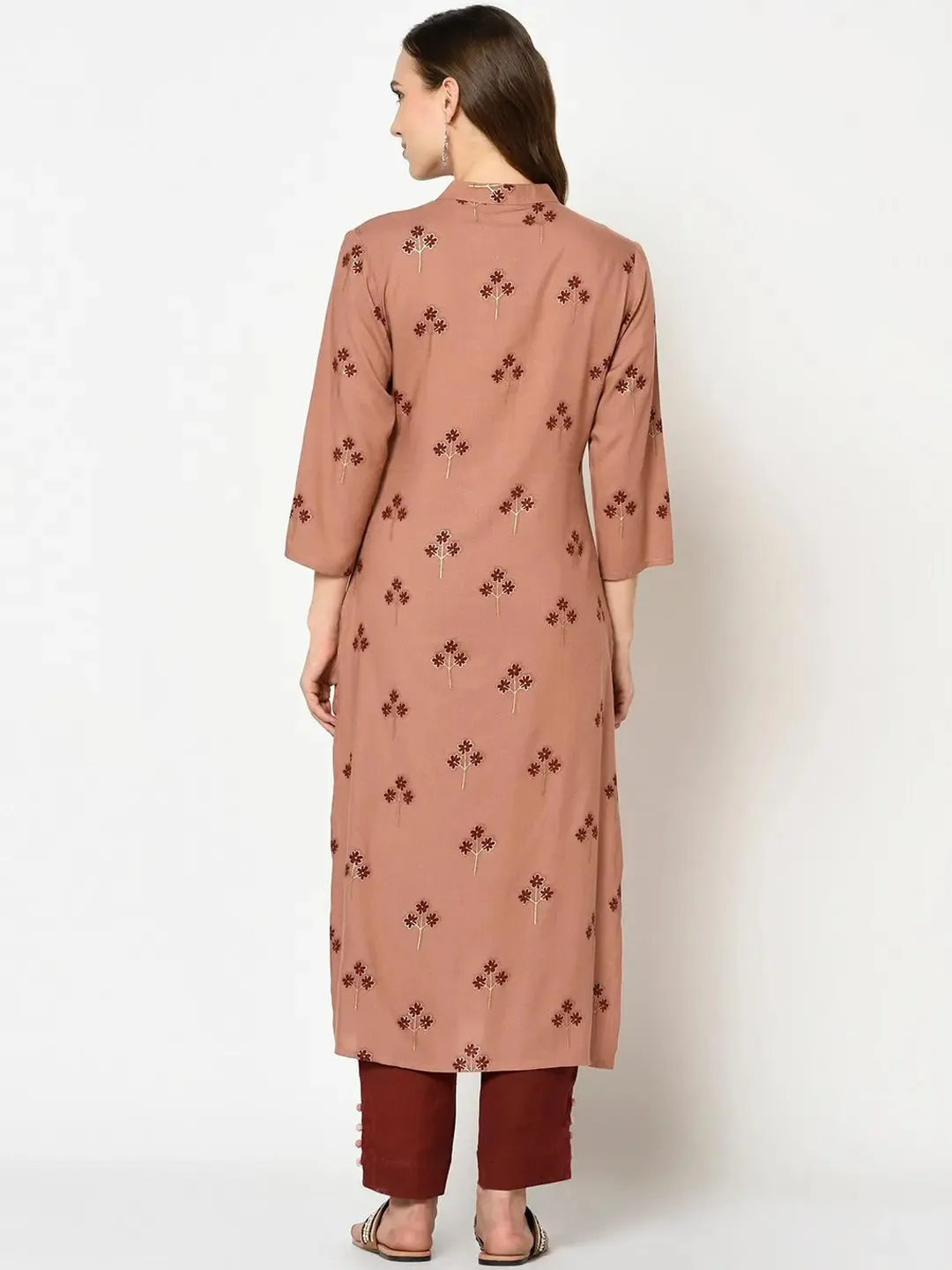 Rust Printed Kurta