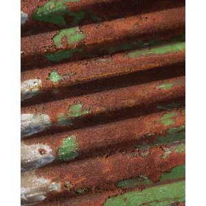 Rusted Metal Siding Printed Backdrop