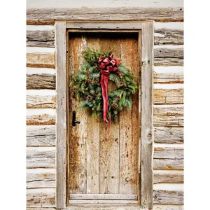 Rustic Christmas Wreath Backdrop