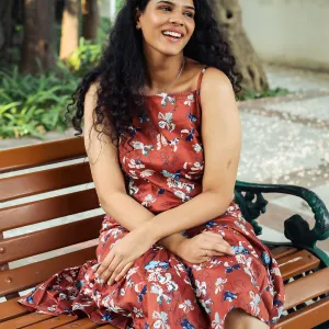 Rustic color floral dress