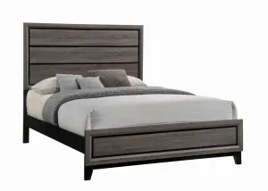 Rustic Grey Oak Queen Bed