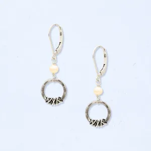 Rustic Pearl Halo Earring