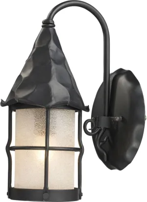 Rustica 1 Light Wall Sconce In Matte Black and Scavo Glass