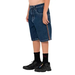 Rusty Boys Flip Daddy Jort Jean Shorts - Deep Sea Blue/Red Gold