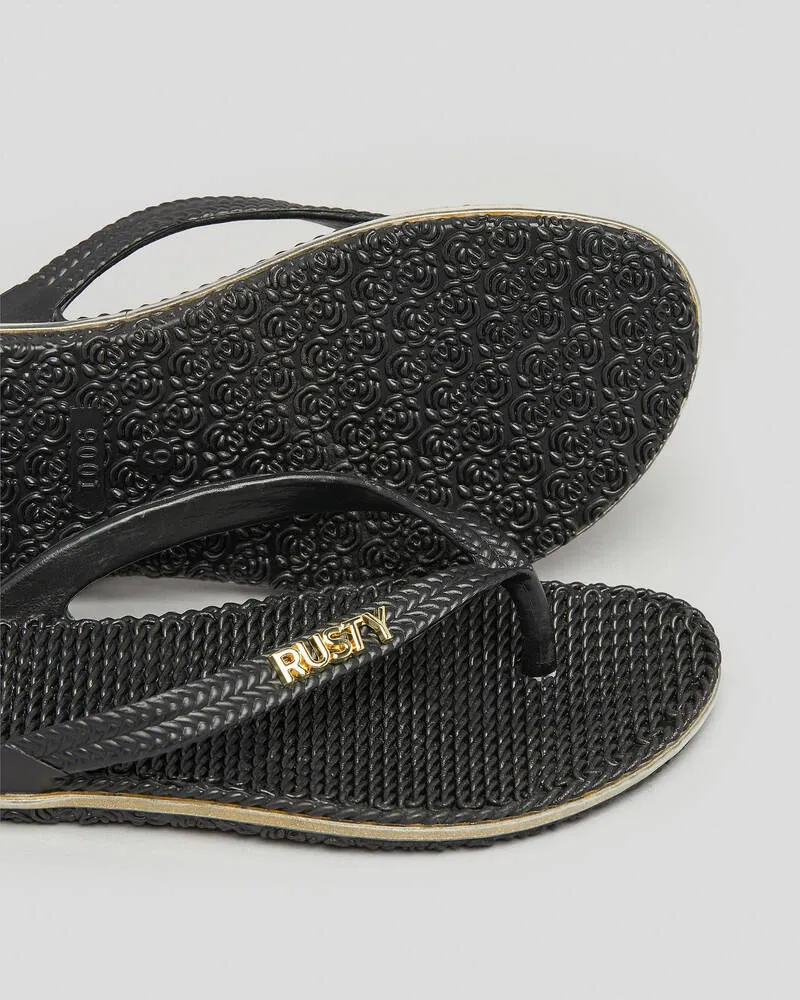 Rusty Flippin Thong - Black/ Gold/ Glitter