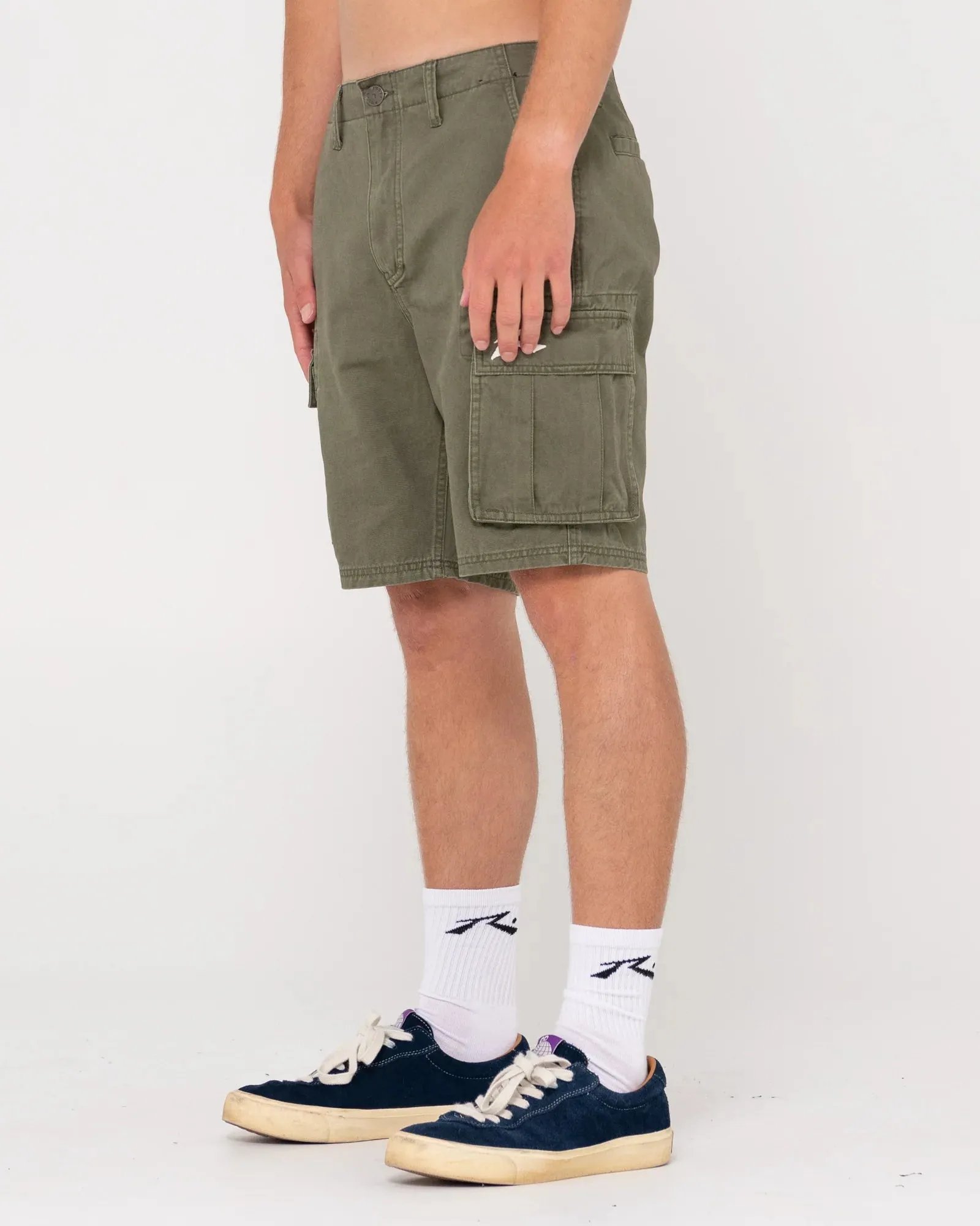 Rusty Manila Cargo Short Army Green