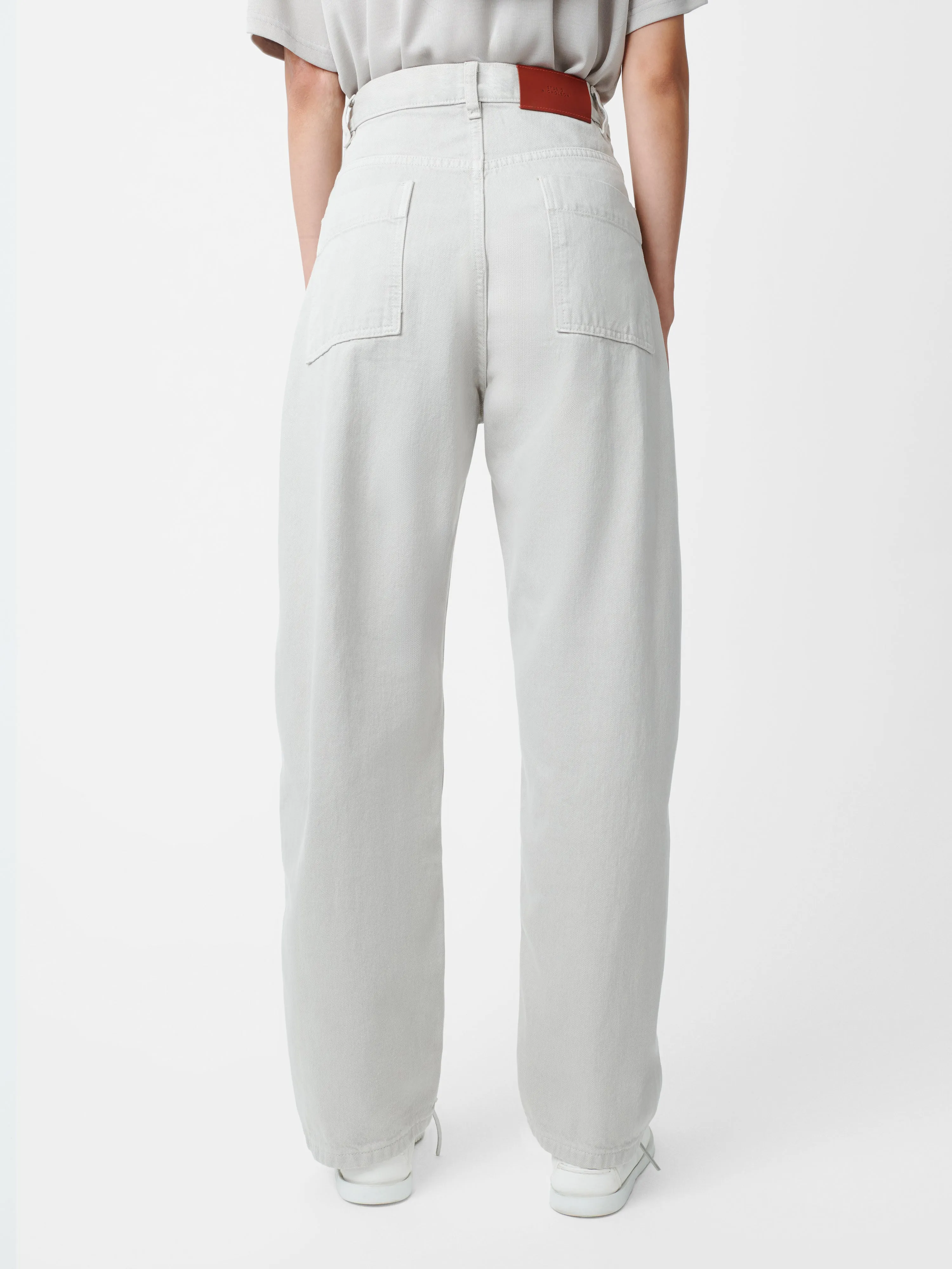 Ruthe Denim Pant in Bone Grey