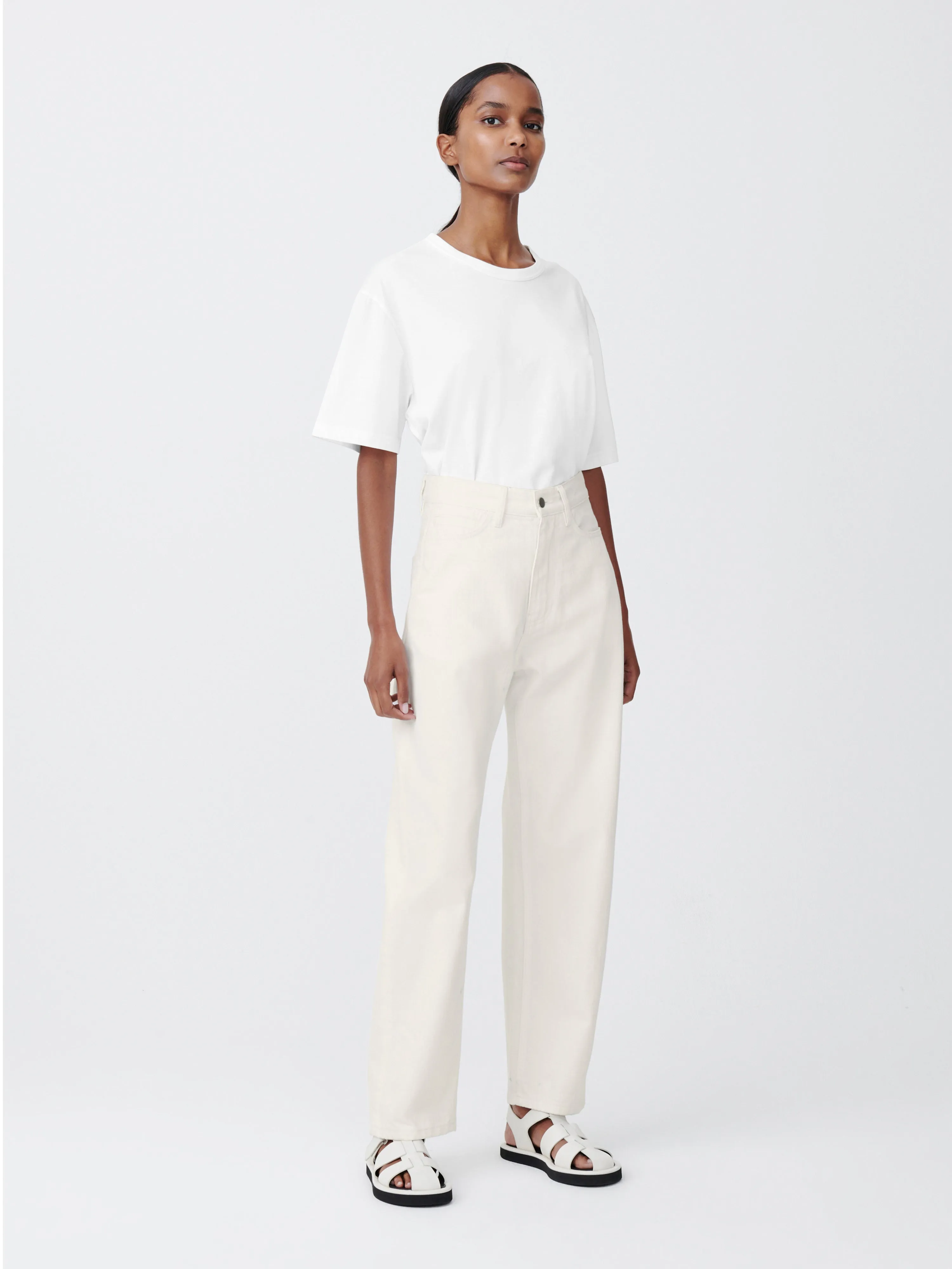 Ruthe Denim Pant in Parchment