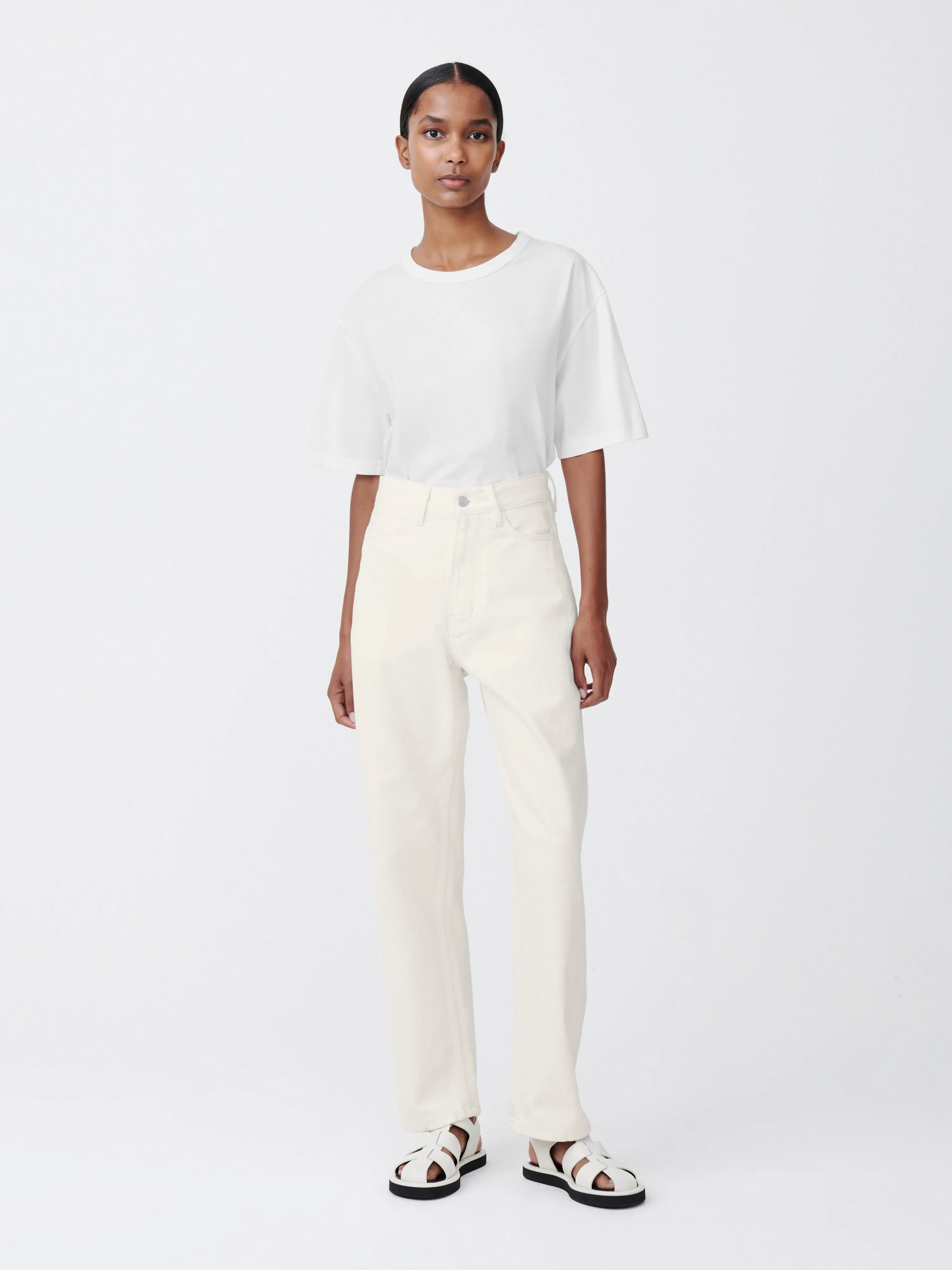 Ruthe Denim Pant in Parchment