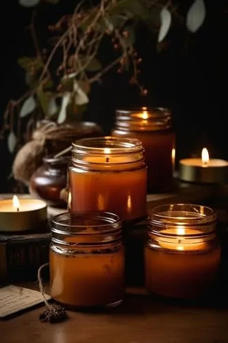 Ruya's Handcrafts Amber Single Wick Carnelian stone | Evoking Sense of Tranquillity, Positive Vibes, Therapy Candles | Healing Light (Spicy Incense)