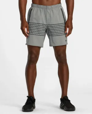 RVCA YOGGER STRETCH ELASTIC WAIST SHORTS 17" - HEATHER GREY VA BAND