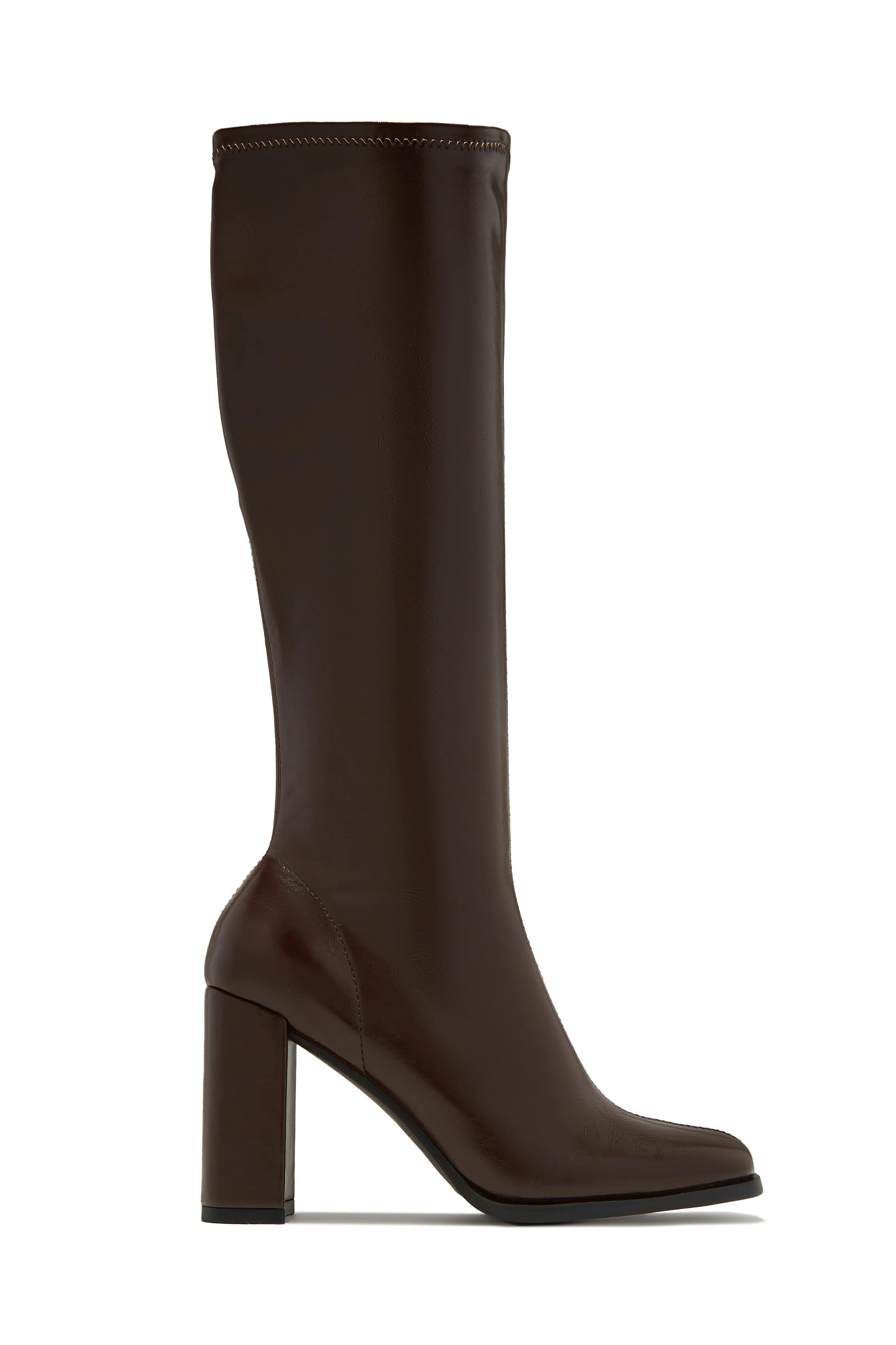 Rylee Block Heel Knee High Boots - Black