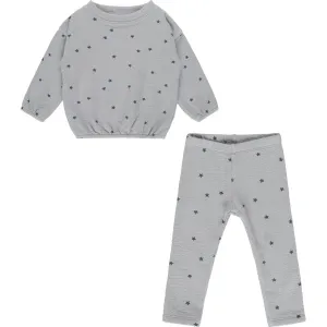 Rylee   Cru Spongey Knit Set- Blue Stars